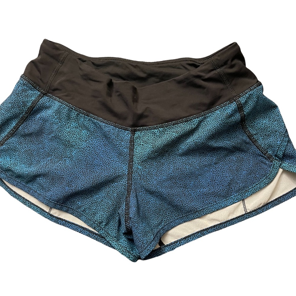 LULULEMON Speed Up Shorts Blue Black Size 2